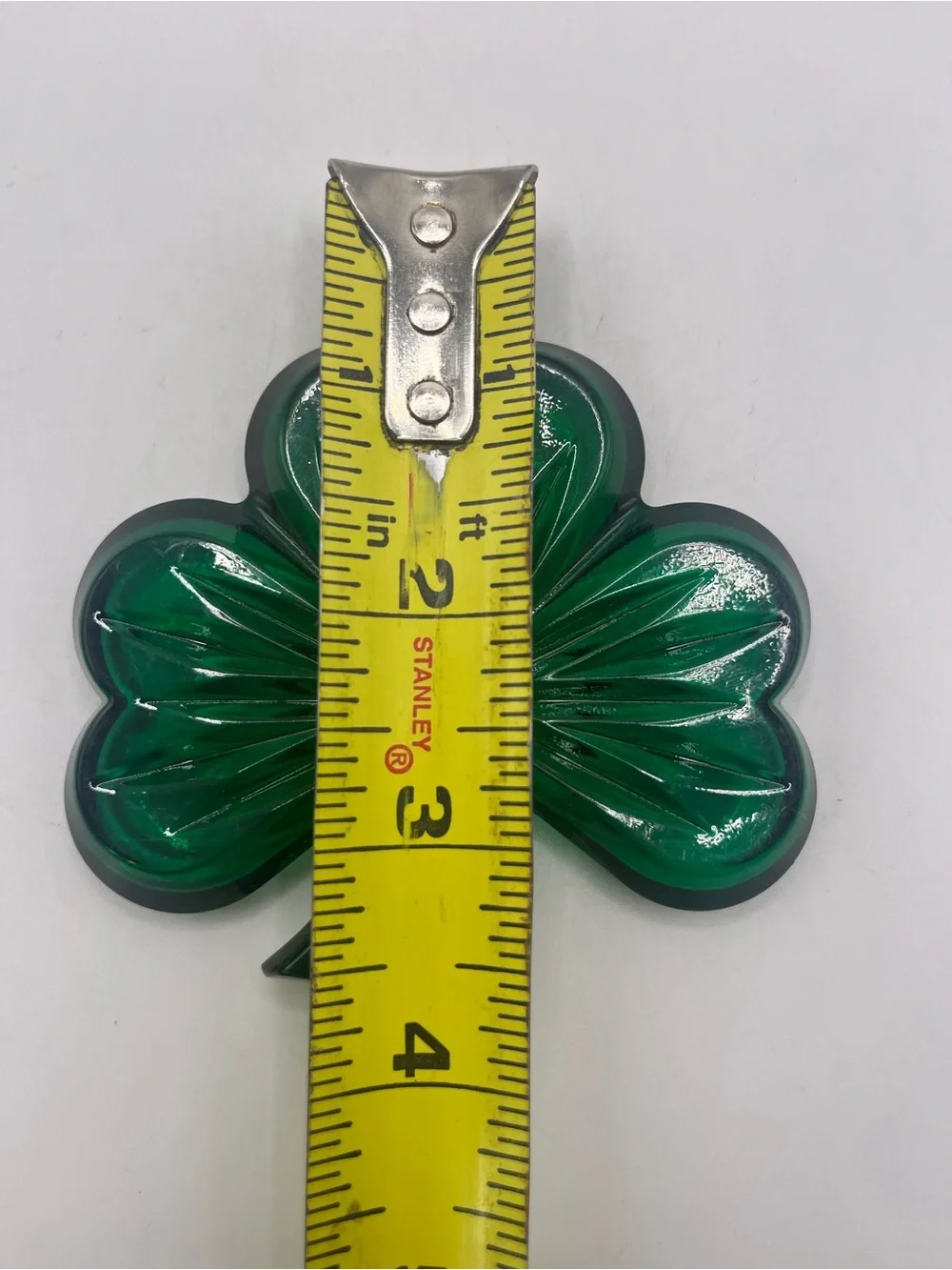 Waterford Crystal Green Shamrock Ornament Signed Tom Brennan
